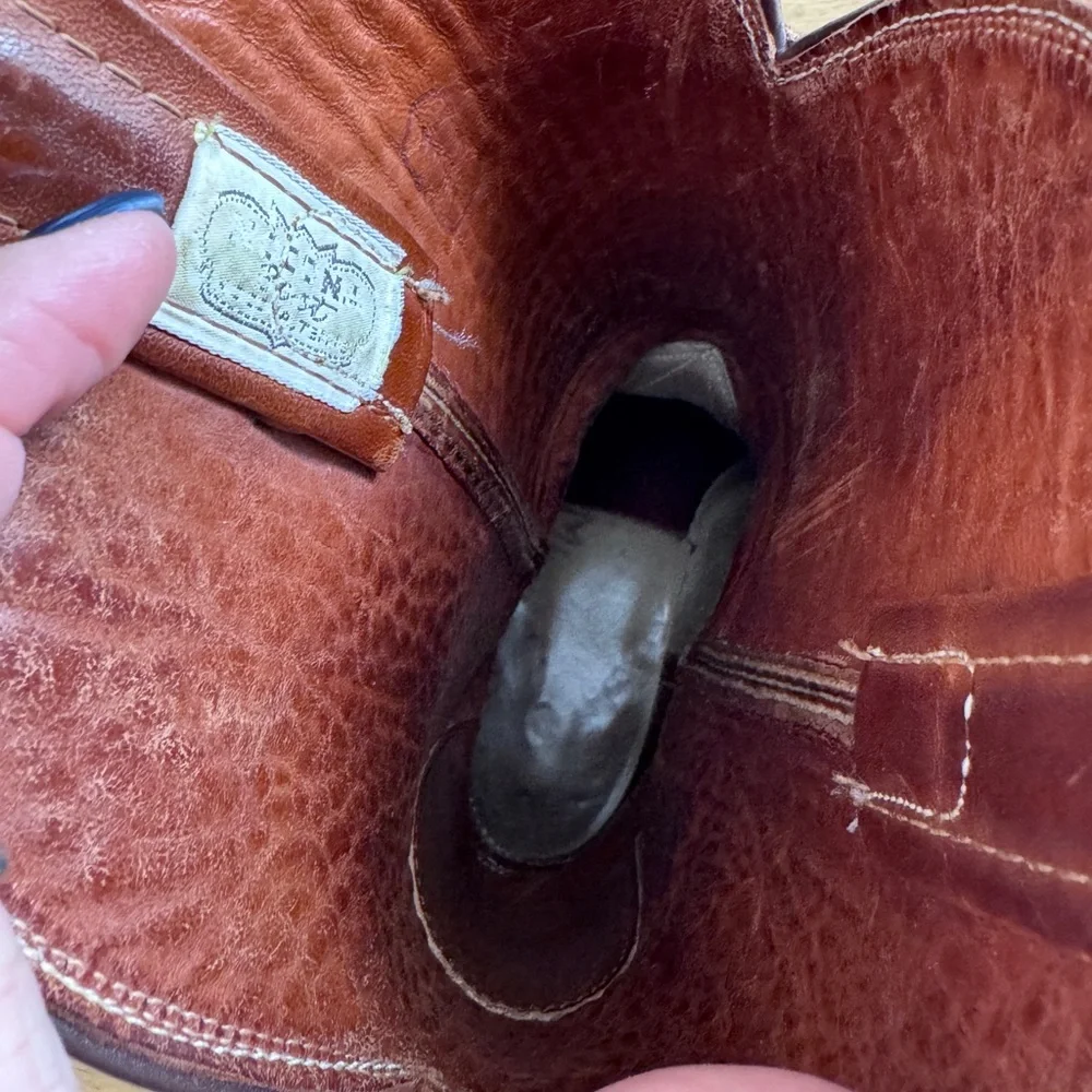 Vintage Nocona Brown Leather Boots‎ Western Cowboy Men's Size 9D